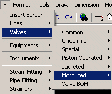 Pull Down Menu to insert Motorized valves